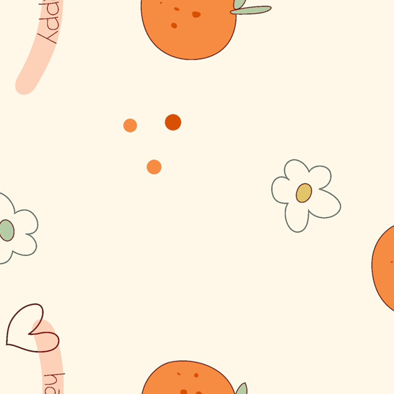 Tissu coloré avec d'adorables fleurs de dessins animés